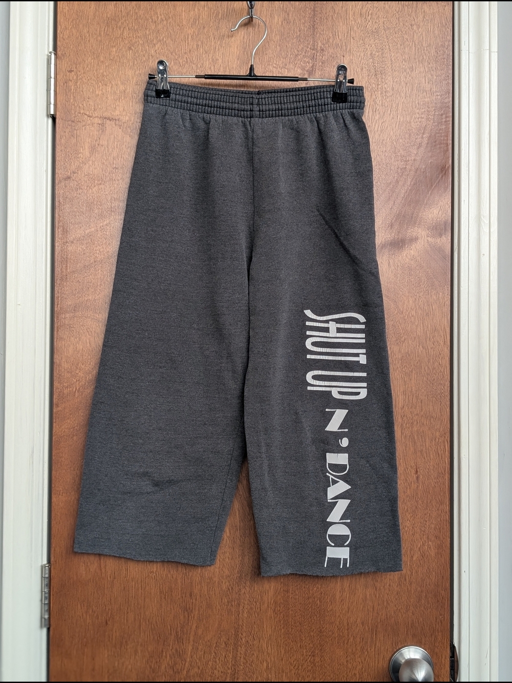 Gray Sweatpants with 'Shut Up N' Dance' Side Print